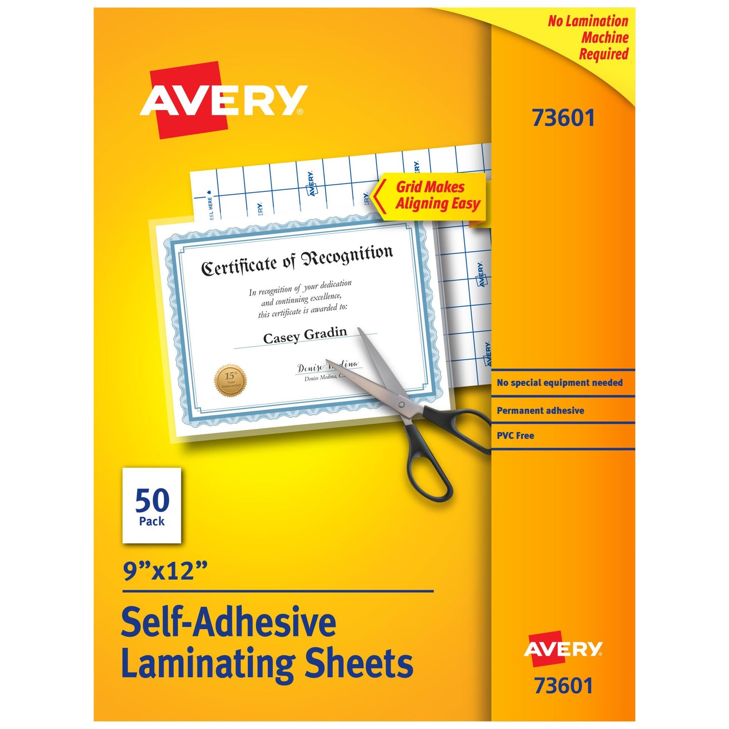 Avery 9" x 12" Clear Laminating Sheets 760 Count Self-Adhesive Laminating Supplies