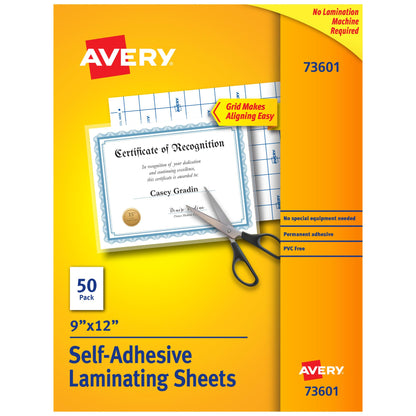 Avery 9" x 12" Clear Laminating Sheets 760 Count Self-Adhesive Laminating Supplies