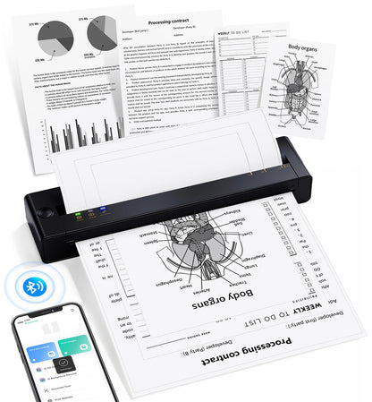 TATTMUSE 10.55" Portable Thermal Printer A28U 203 DPI Monochrome Printer