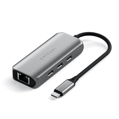 Satechi ST-H3C25EM USB C Ethernet Adapter 2.5 Gigabit 4-in-1 Network Adapter