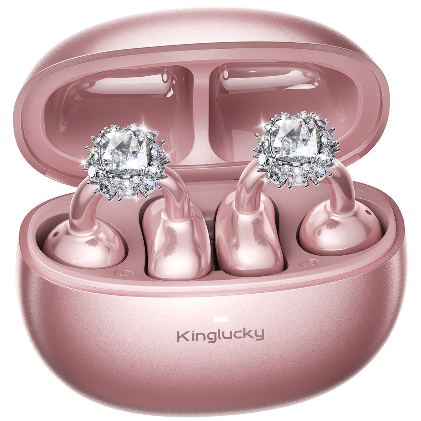 Kinglucky Clip-On Open Ear Earbuds A8 Bluetooth 5.4 Wireless 40 Hours Playtime
