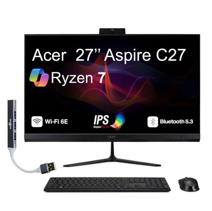Acer Aspire C27 All-in-One Desktop 27" 1920x1080 IPS Display Ryzen 7 5825U 8GB DDR4 512GB PCIe SSD