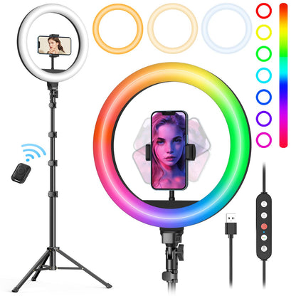 Weilisi 10 Inch Ring Light RL201W USB Powered Tripod Standwith 1 Count Media