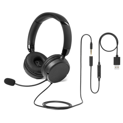 Amazon Basics Wired Computer Headset AMZ-E6090A 20 Hz - 20,000 Hz On Ear Headphones