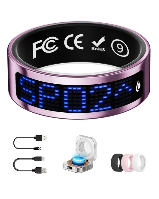 UniJethro Smart Ring 200mAh Lithium Polymer Heart Rate Monitor, Bluetooth Connectivity, Waterproof Fitness Tracker