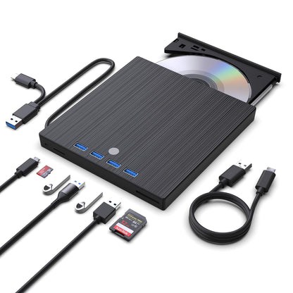 JKNJX 9 in 1 XD013 USB 3.0 and Type-C External CD/DVD Drive