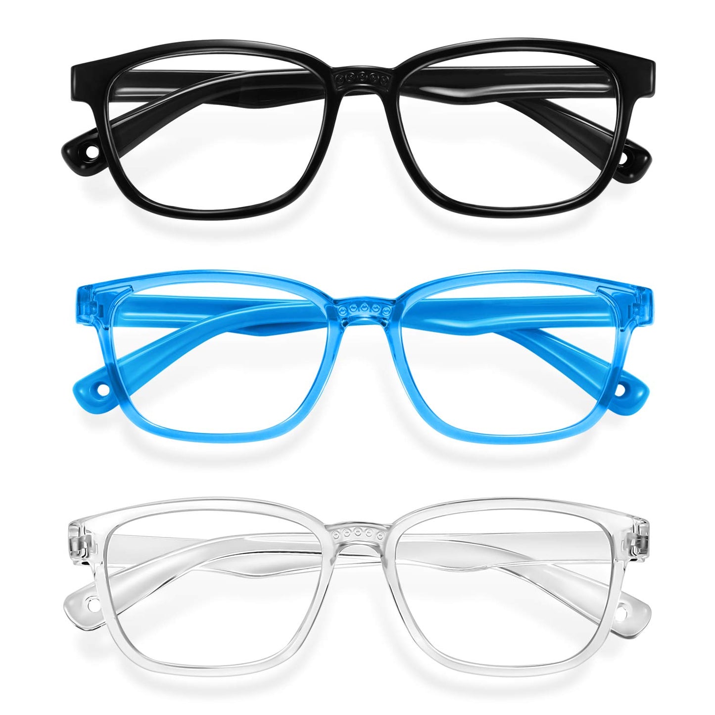 Okany 3 Count AUS903H&Blue&T Blue Light Blocking Glasses for Kids