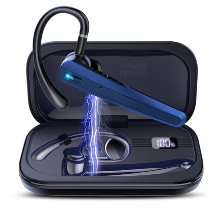 Atheewon N19 Wireless Bluetooth Headset V5.3, Noise Cancellation, Bluetooth 5.3, Waterproof, In-Ear, Single Ear, Dark Blue
