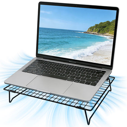 ISYOKE 9.45 x 0.98 x 13.39 Inches Laptop Cooling Pad Stand Adjustable Height Metal Riser for Laptops 10 to 17 Inches