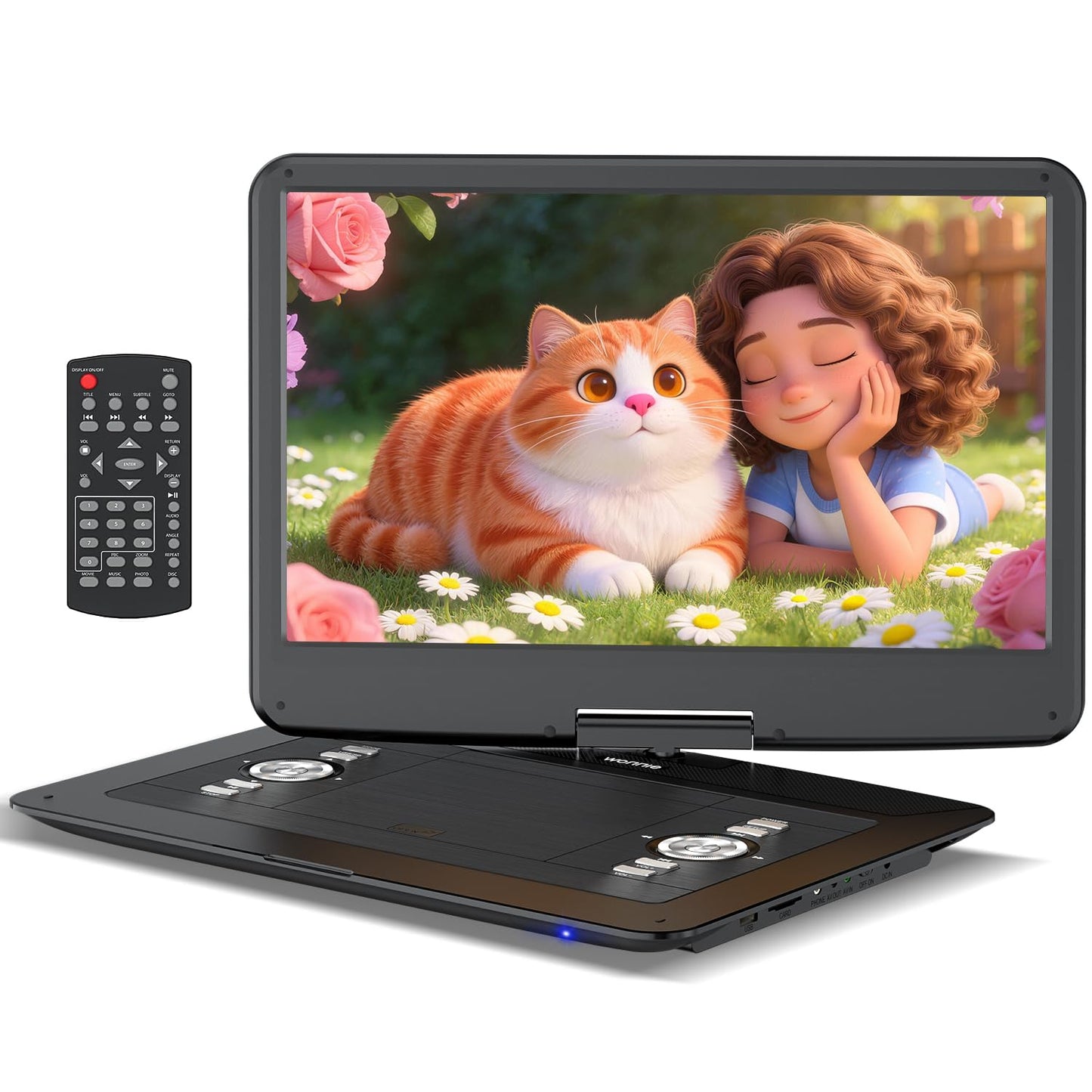 WONNIE 15.6 Inch W-1458B 1366x768 LCD Portable DVD Player
