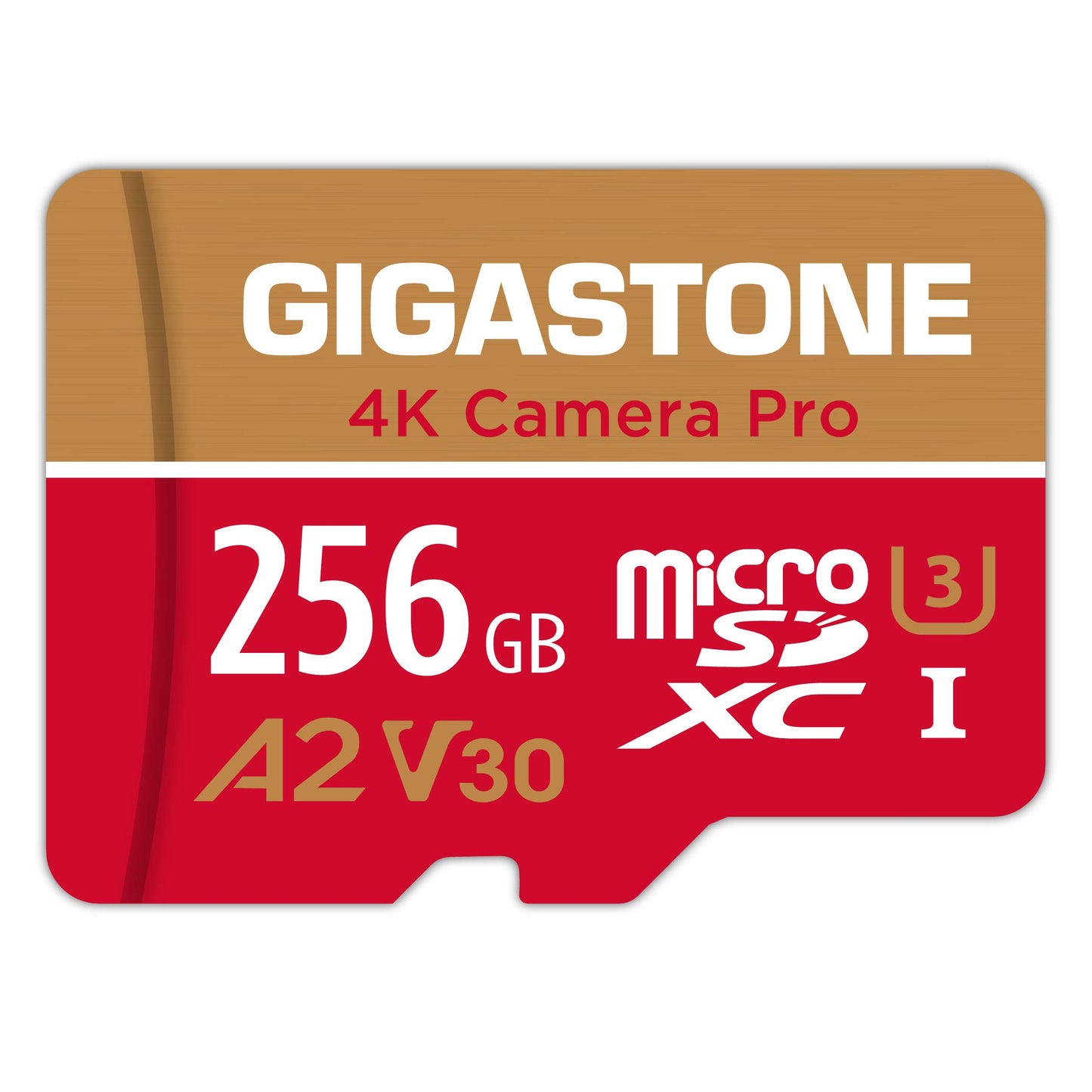Gigastone 256GB GS-2IN1666XU3V30A1 Micro SDXC Card UHS-I U3 C10 V30