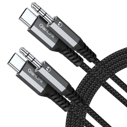 QianLink 3.3ft QL-C332PACK USB Type C to 3.5mm Auxiliary Audio Cable Male Male