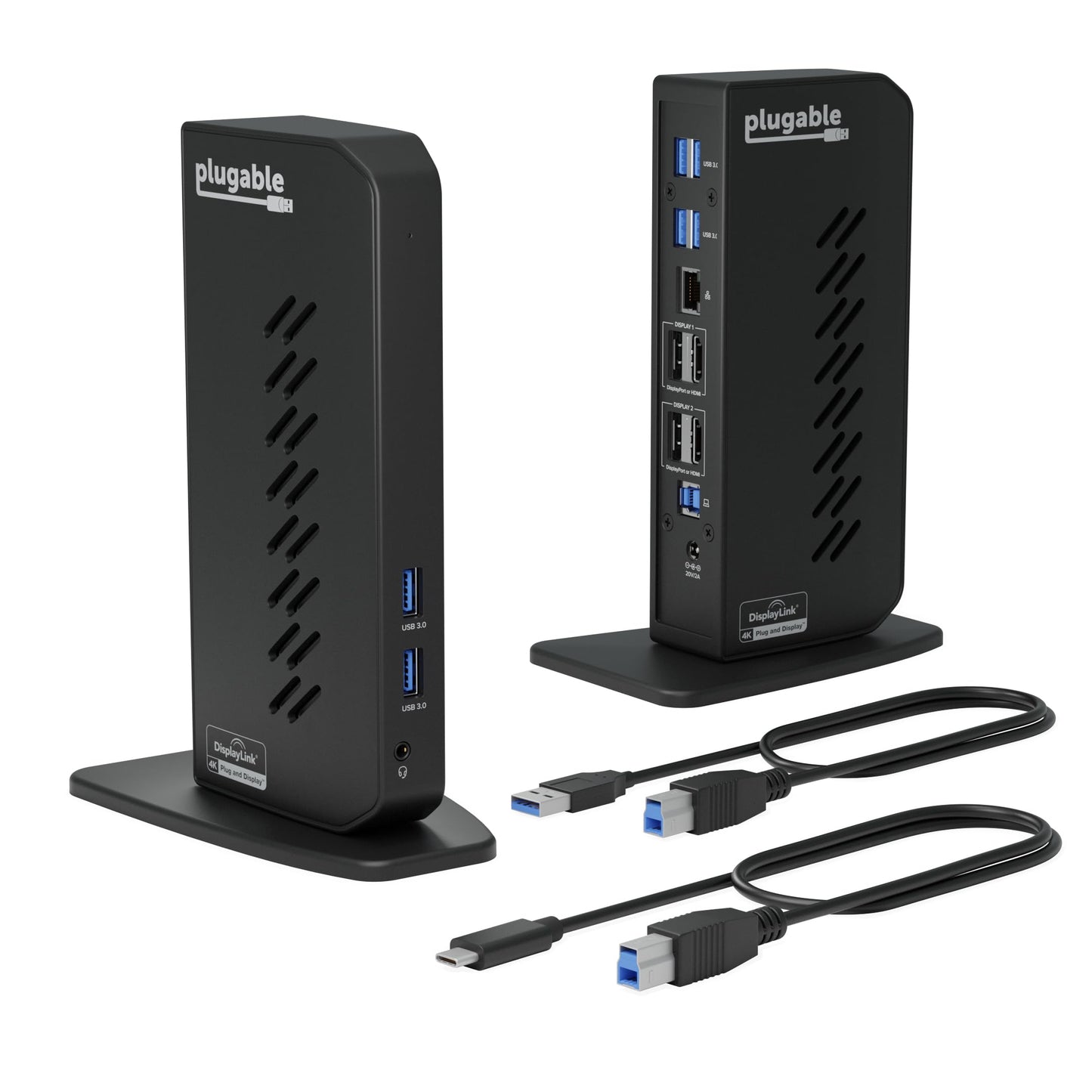 Plugable 5.31" x 2.76" x 7.48" UD-6950Z USB 3.0 Dual DisplayPort & HDMI Docking Station (2 x HDMI, 6 x USB Ports)