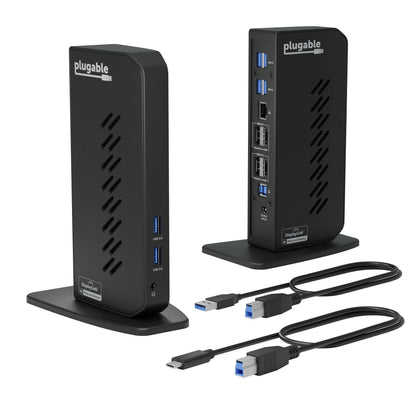 Plugable 5.31" x 2.76" x 7.48" UD-6950Z USB 3.0 Dual DisplayPort & HDMI Docking Station (2 x HDMI, 6 x USB Ports)