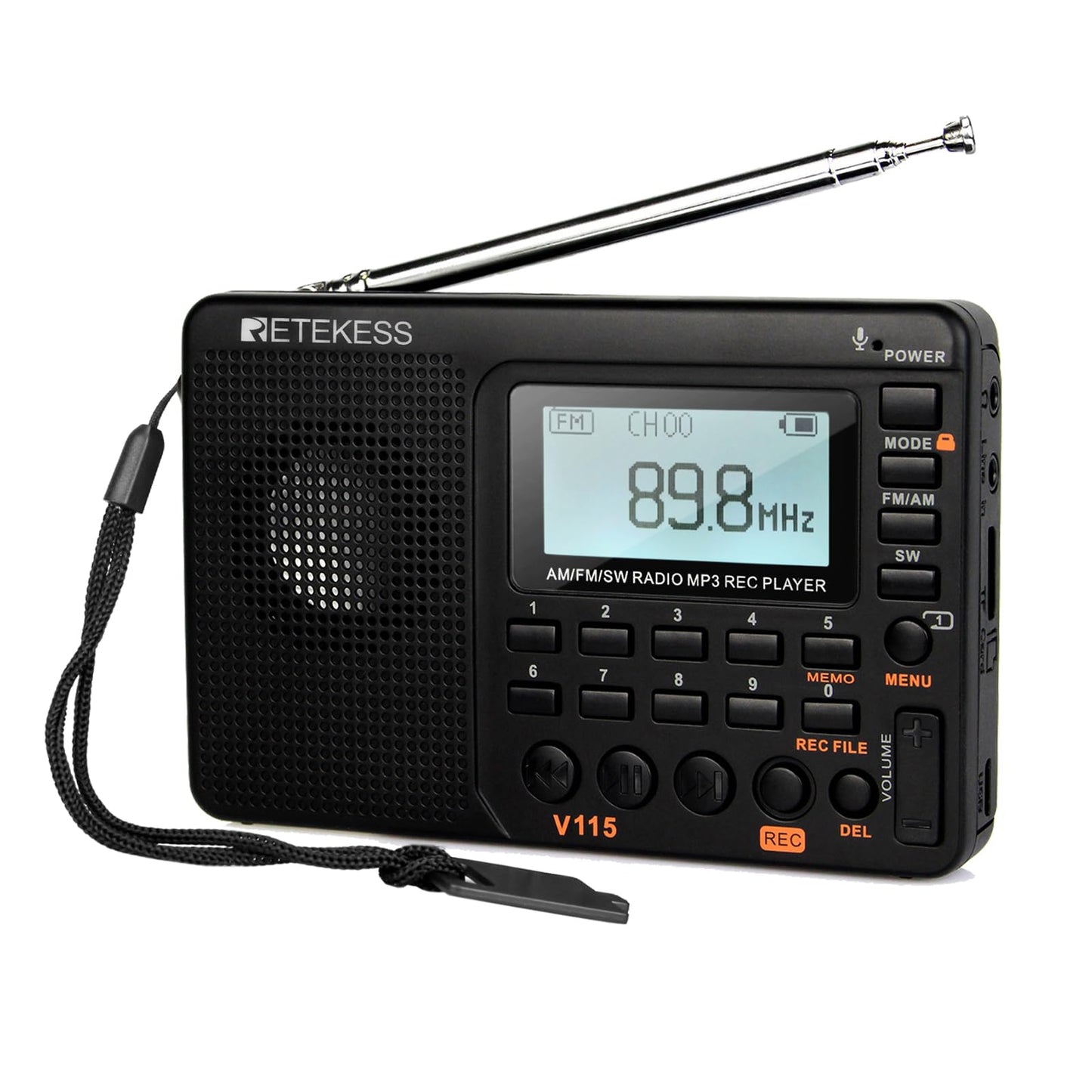 Retekess V115 Digital Radio FAUF9205A AM FM SW Receiver LCD