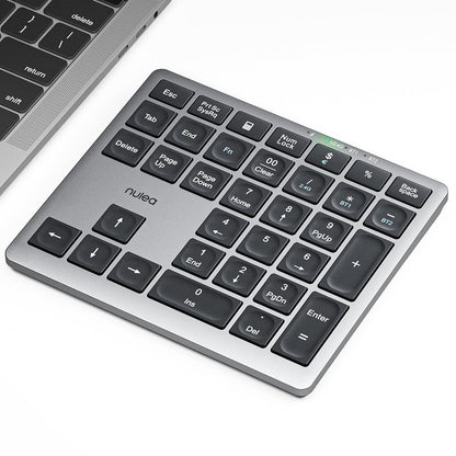 Nulea Portable Numeric Keyboard NUP34BT Bluetooth 5.0 Ergonomic USB-C Rechargeable QWERTY