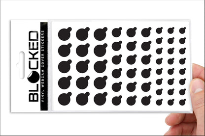 MyCamShield Black 57-Pack Tabbed Webcam Vinyl Cover - Waterproof - Matte Finish - 6 x 4 x 0.06 inches - 57 Pieces