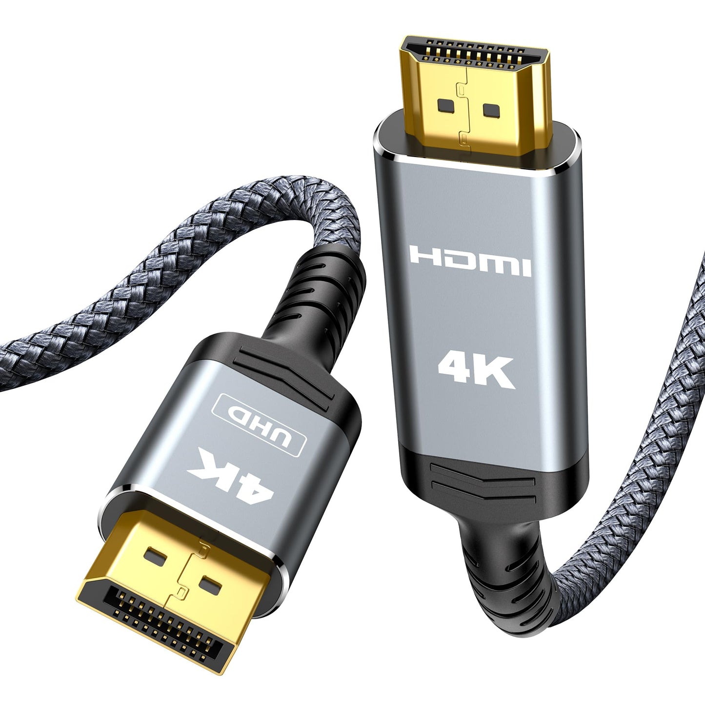 Highwings 6.6ft E-DPM-HDM-10F DisplayPort to HDMI Cable 4K@30Hz 1.4 Male-to-Male