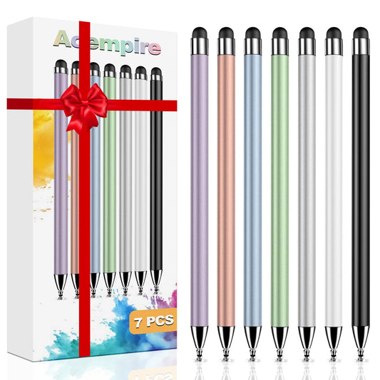 Acempire 7 Count Stylus Pen Compatible with Touchscreen Devices - Aluminum Construction, No Battery Required, Universal Compatibility