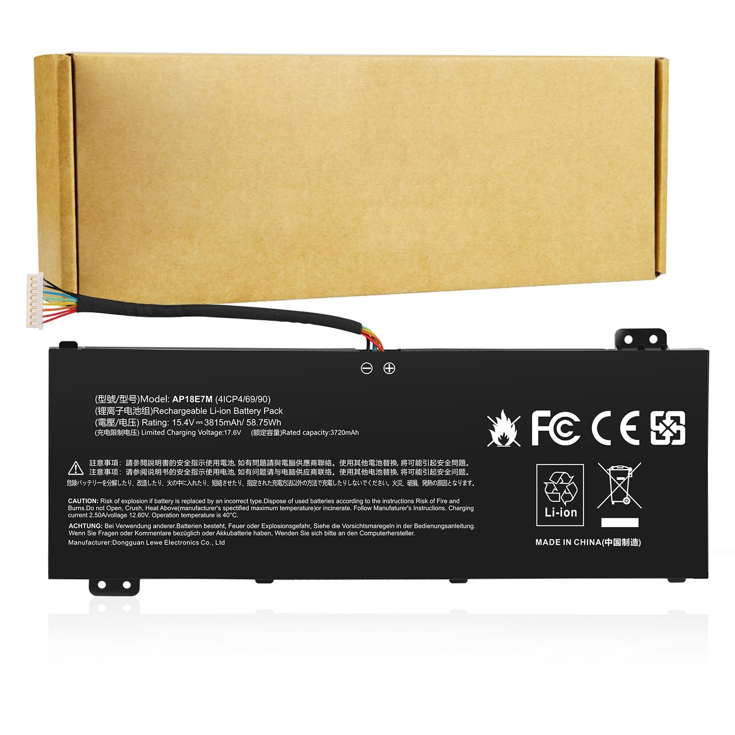 Futurebatt AP18E7M 15.4V 58.75Wh Lithium Polymer Battery