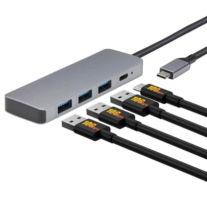 Amazon Basics USB Hub Dock with 5 Ports, USB 3.2/3.1, Supports 10 Gbps, Silver, Black