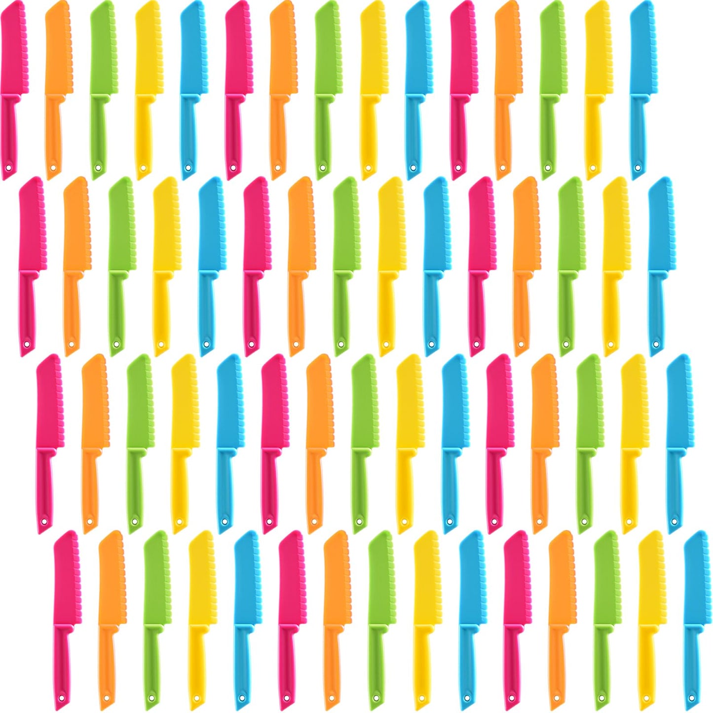 Dinifee 7.68x1.3x0.39 Plastic Kid Safe Knives Set 60 Pieces Children Kitchen Utensil