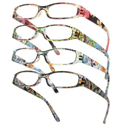 Gaoye 62mm 4 Count Blue Light Filtered Reading Glasses with Spring Hinges and Polycarbonate Frames