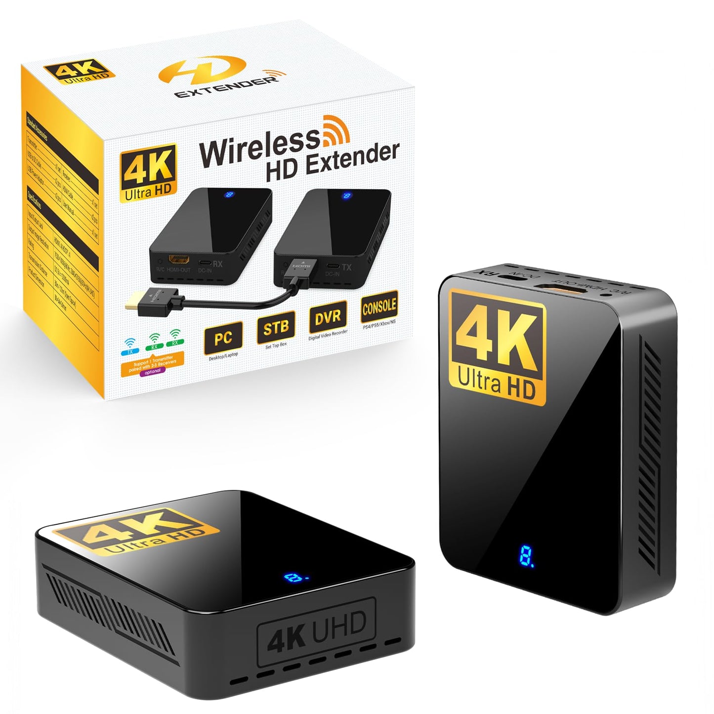 LuckDog BIN-910 Wireless HDMI Transmitter & Receiver 4K 400FT 30Hz