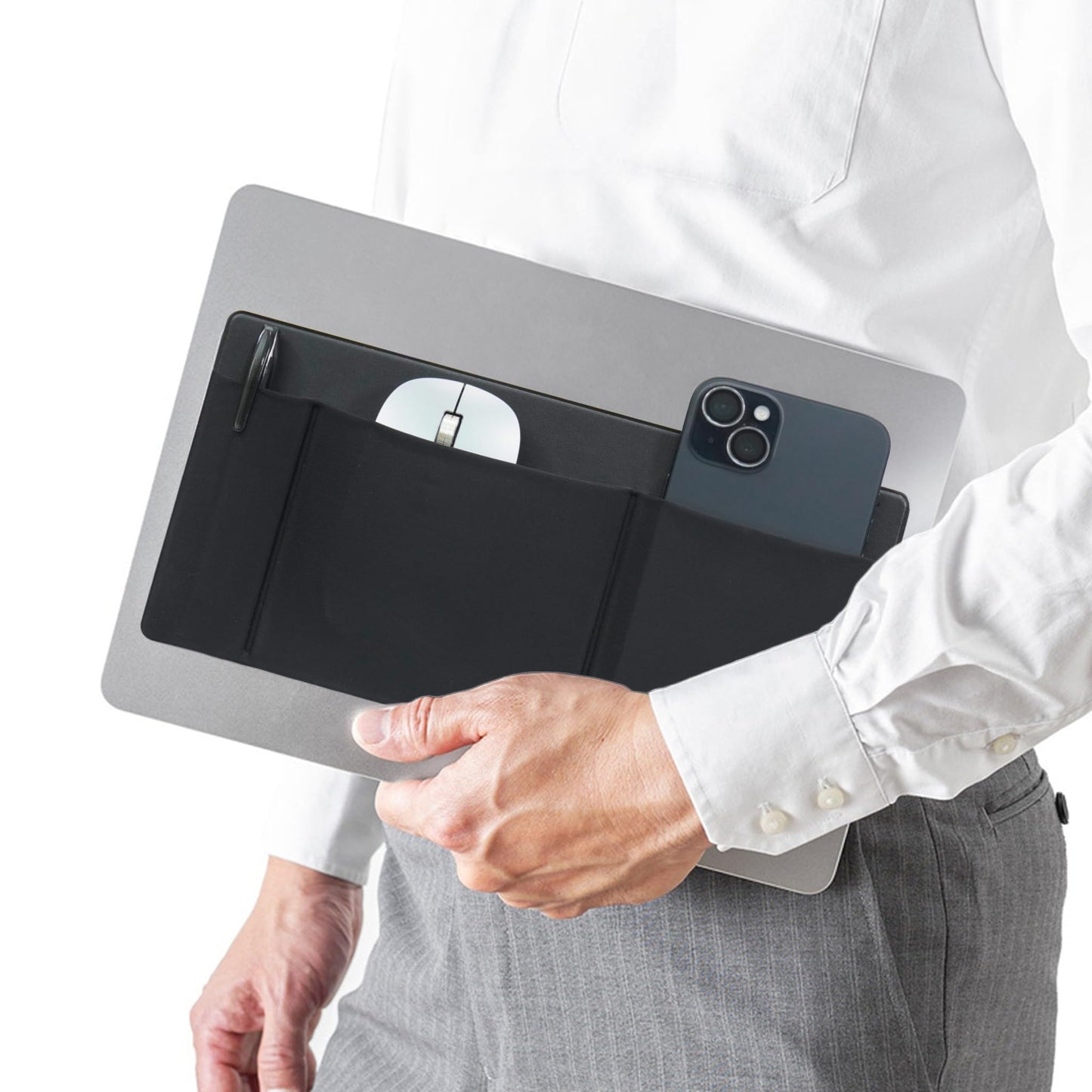 AMOZIFY 3-Pocket Adhesive Storage Pouch for Portable Electronics