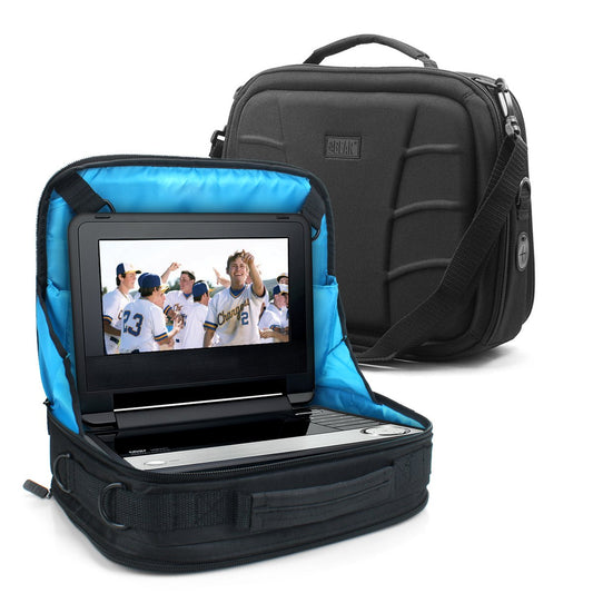 USA GEAR 11.5" x 10" Portable DVD Player Case with Headrest Holder - Compatible with 7" to 10" Screens