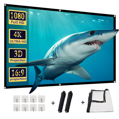 DUYIKJ 84 Inch 16:9 Projection Screen Manual Polyester Mat