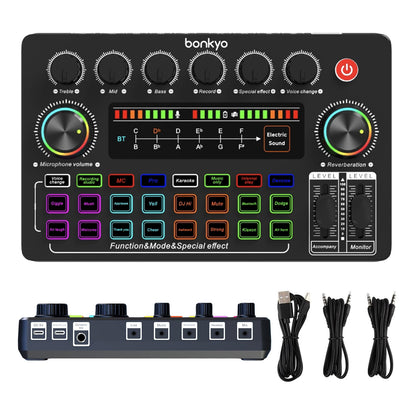 Bonkyo F999X 5 Channel Audio Interface USB Bluetooth Noise Reduction 5 Volts 6.5mm