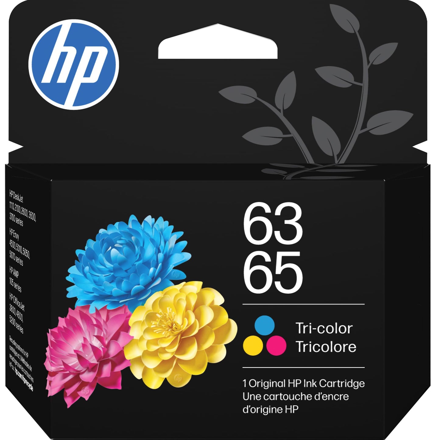 HP 63/65 Tri-Color Ink Cartridge | Compatible with DeskJet and Envy Models | B7RT2AN