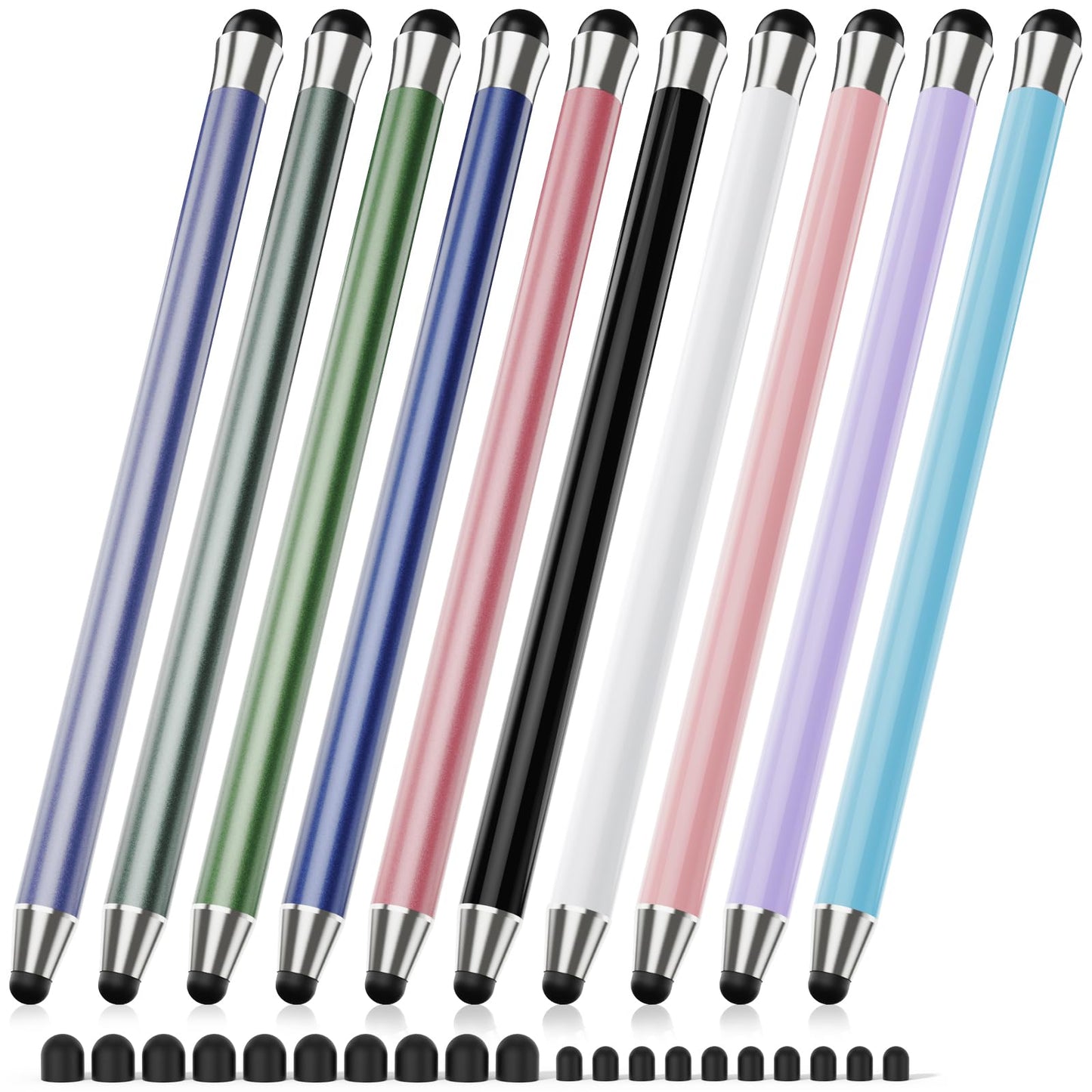 Maylofi 580 Stylus Pen for Touchscreen - 10 Count - Universal Capacitive Touch Screen Compatibility - Colorful Aluminum