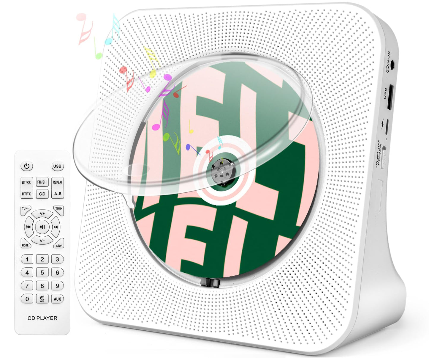 ROADOM Portable 2.1 Stereo CD Player KC-806 Bluetooth AUX USB
