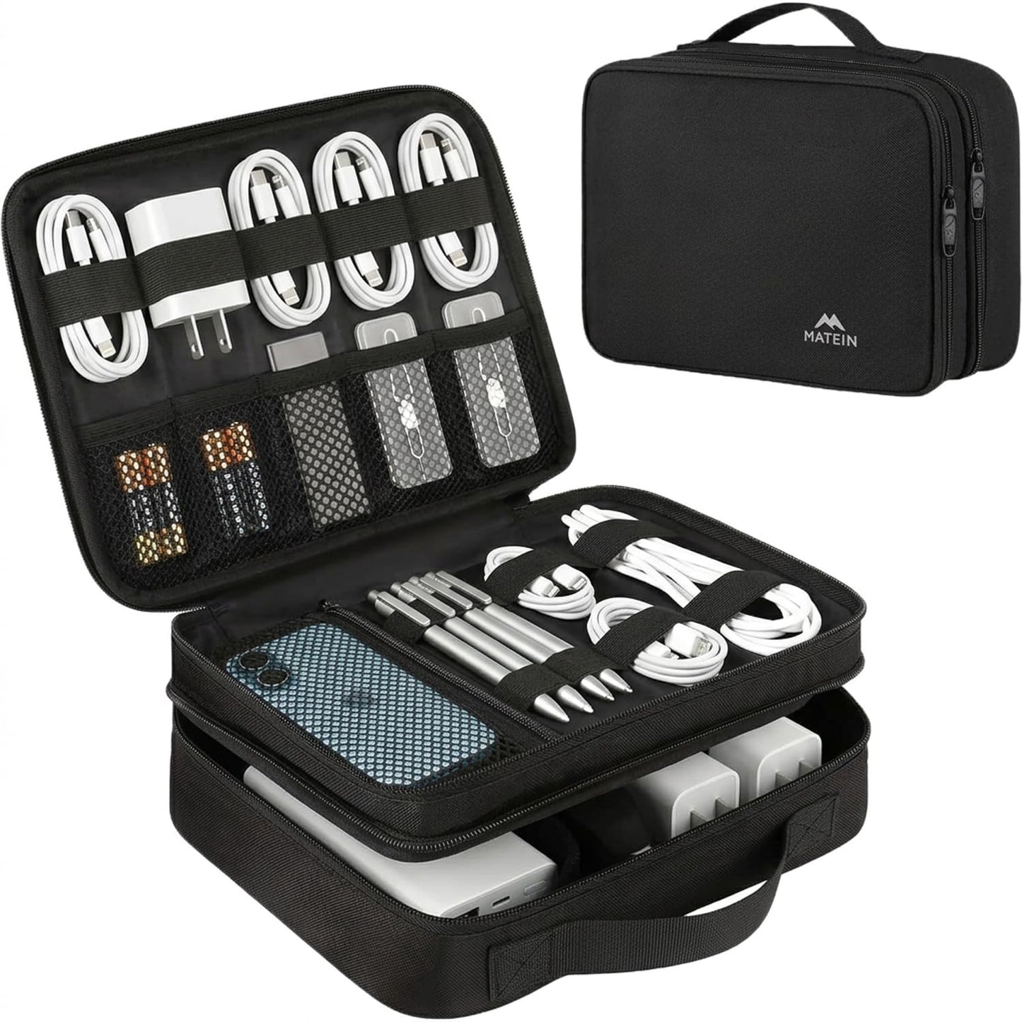MATEIN Medium 1225BLK Waterproof Electronics Organizer Case