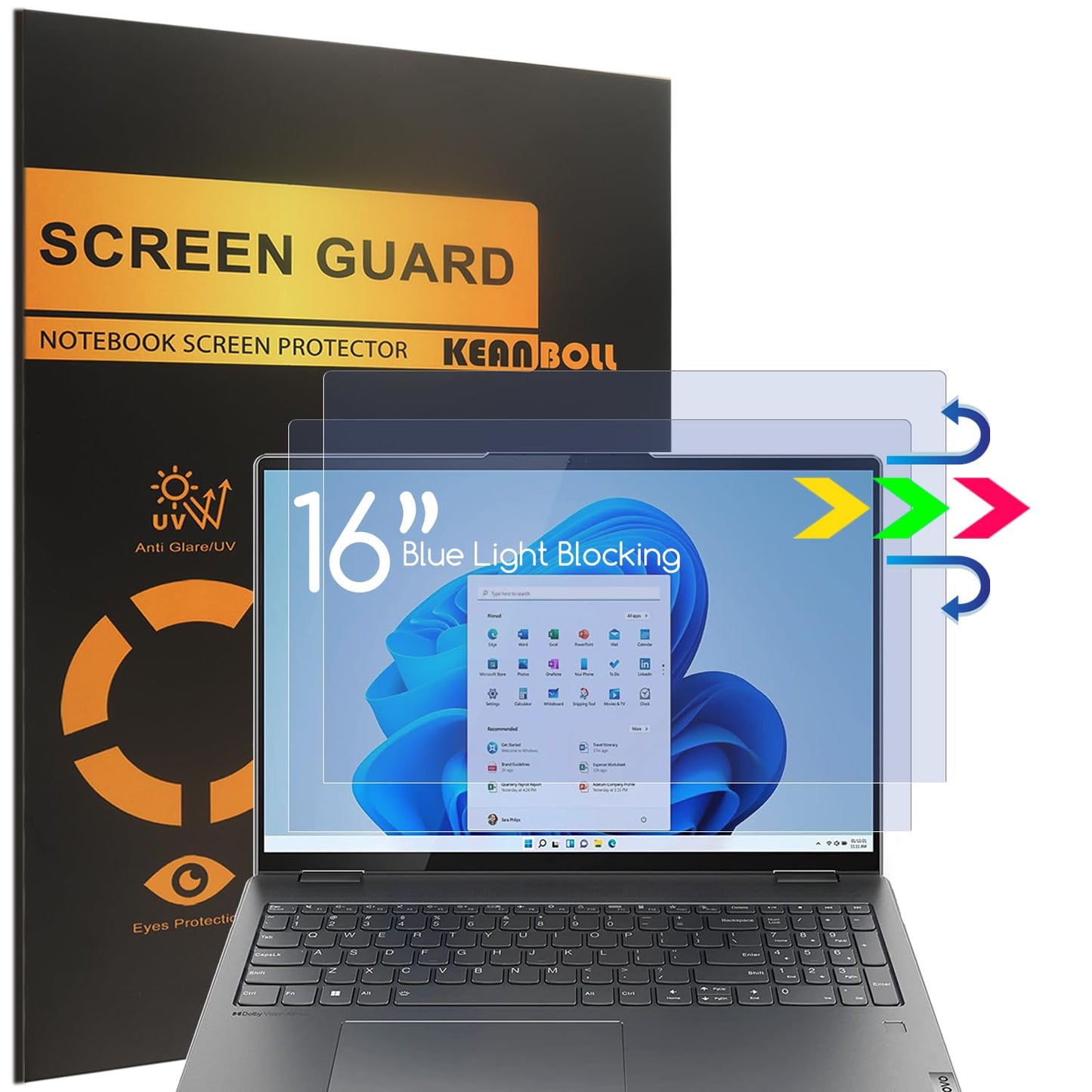 KEANBOLL 16 Inches Lenovo Yoga 7i 16 Anti Blue Light Screen Protector 9H Hardness Matte Finish