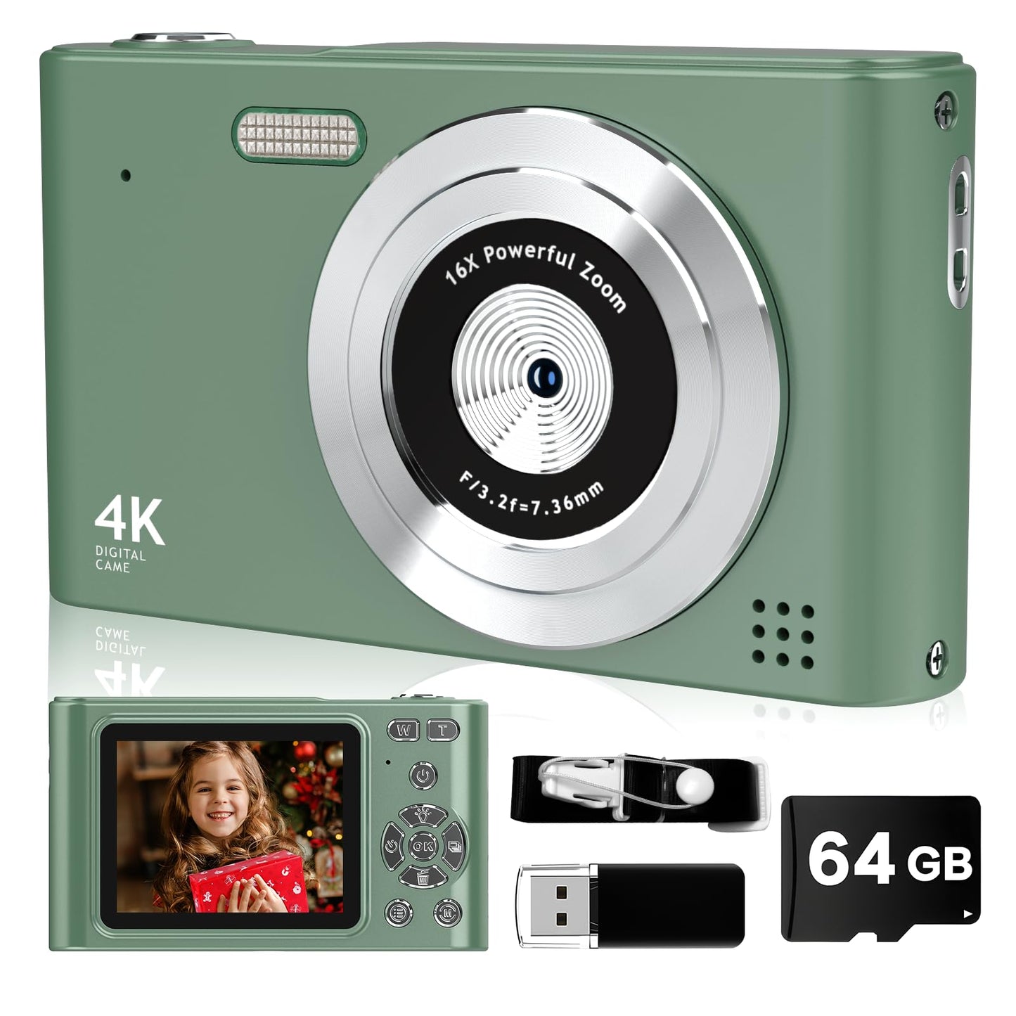 BEARBISU 1/4-Inch H15 44MP 1080P CMOS Compact Digital Camera