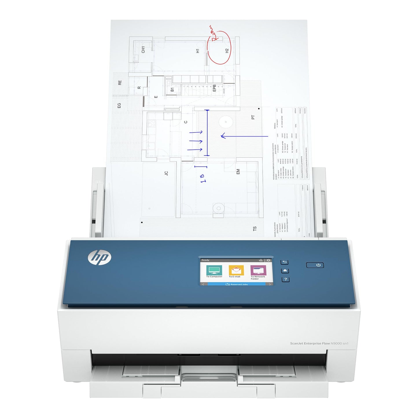HP 600 dpi N9000 sn1 Envelope Scanner, Ethernet, USB