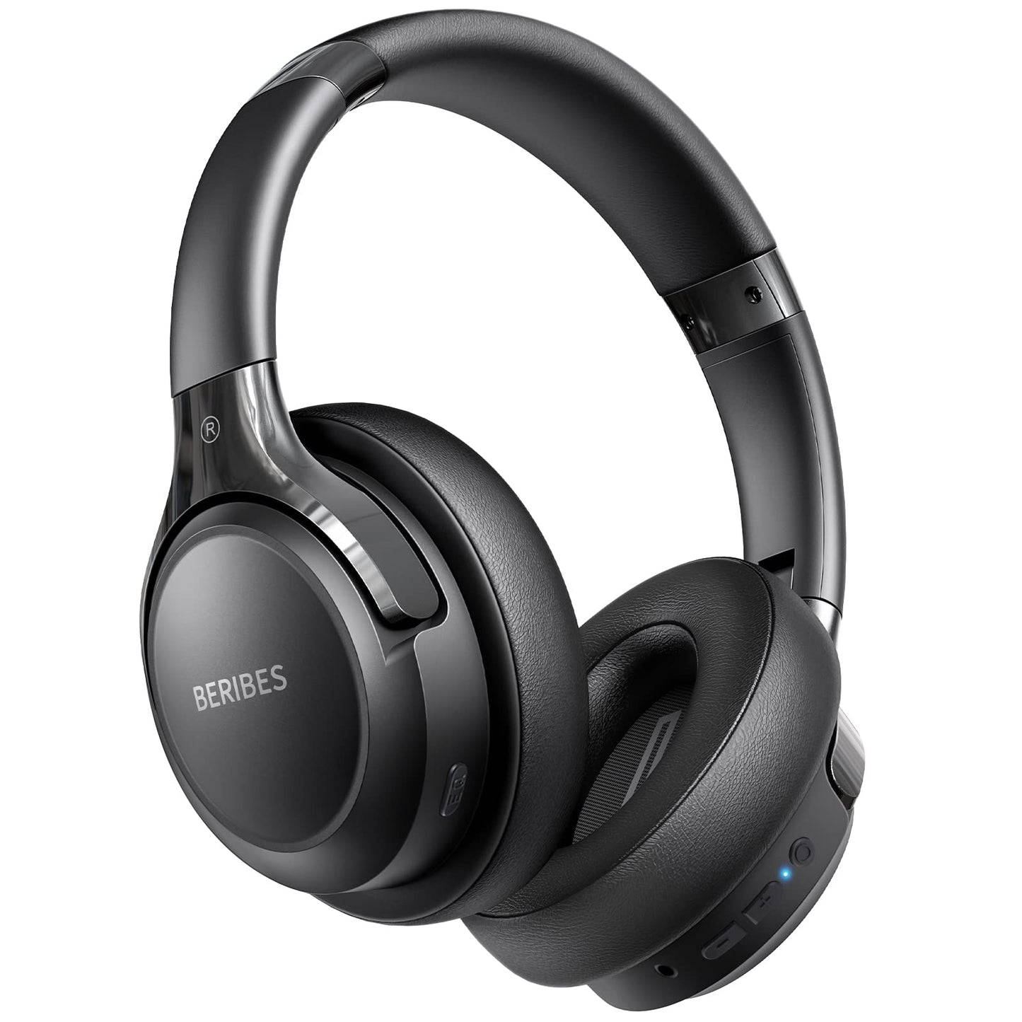 BERIBES Over Ear Bluetooth Headphones WH202A 65H Playtime 6 Music Modes Wireless Headset