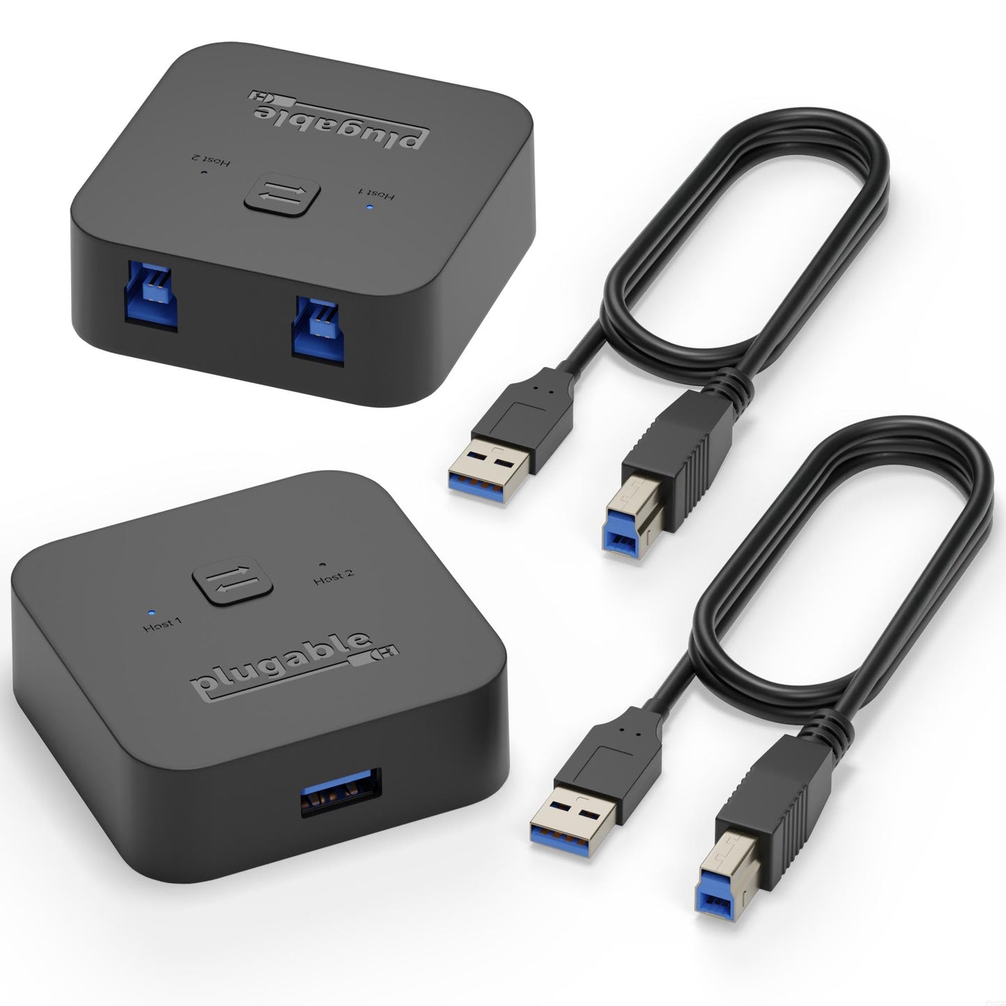 Plugable 3 Port USB 3.0 Switch USB-A KVM Switch USB 2.0 5Gbps Plastic