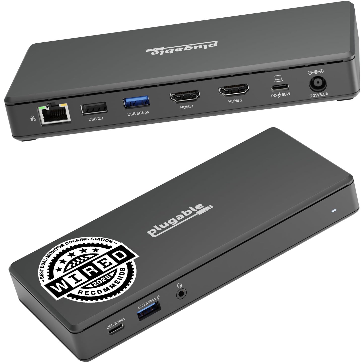 Plugable USB 3.0 Type C Docking Station UD-MSTH2 2xHDMI 4K 60Hz 65W