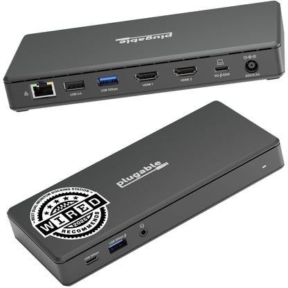 Plugable USB 3.0 Type C Docking Station UD-MSTH2 2xHDMI 4K 60Hz 65W