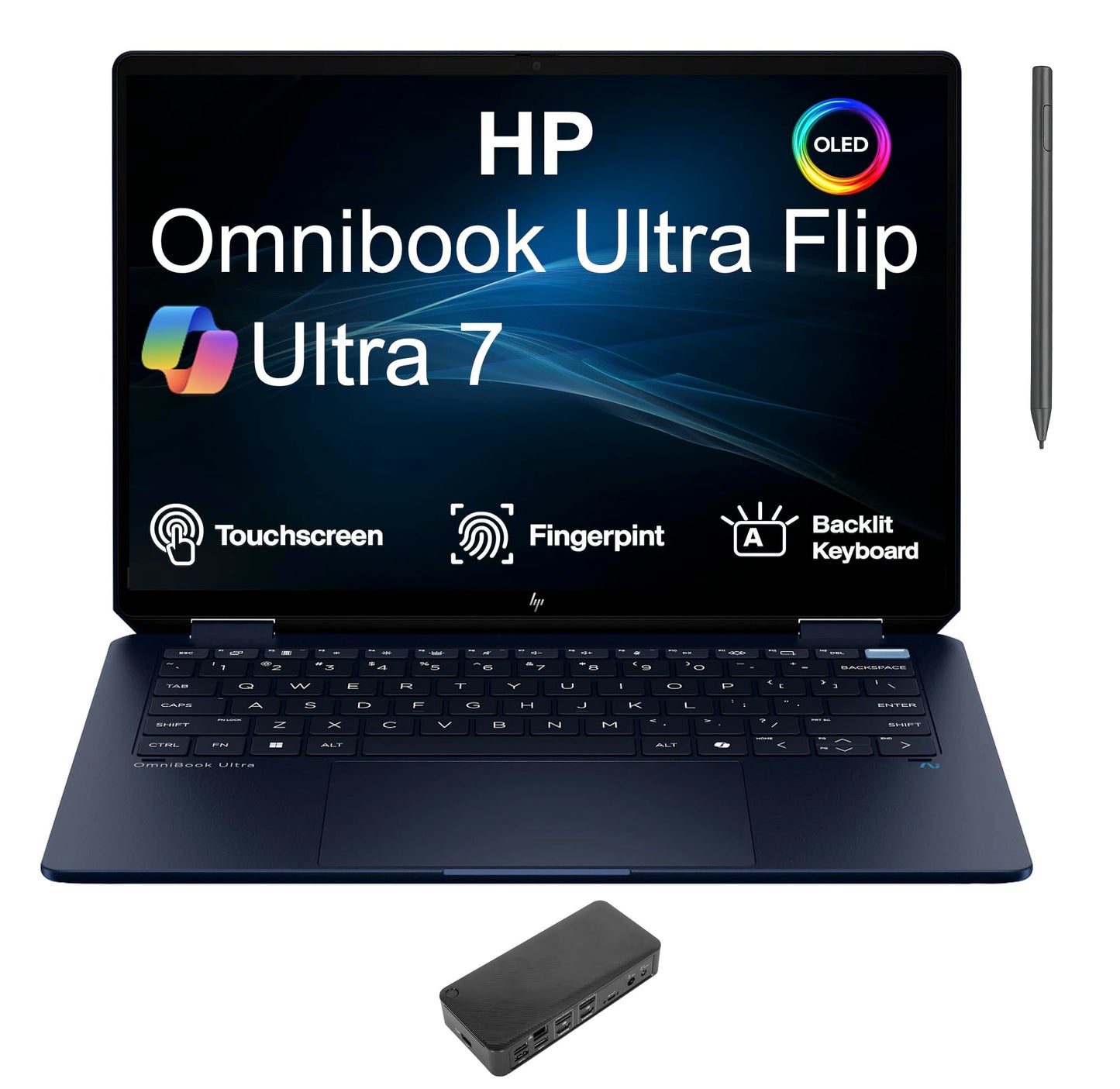 HP 14.0" Omnibook Ultra Flip Creator 2880 x 1800 Touchscreen OLED Convertible Laptop