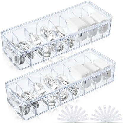 Tatuo 10.2"L x 3.9"W x 2.4"H Tatuo-Ties-EARN95647 90.12 cu in 2 Count Plastic Cable Organizer Box