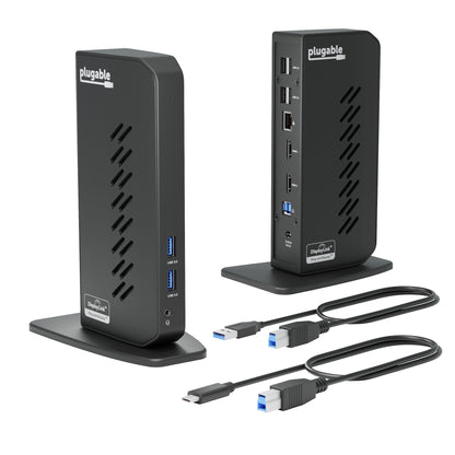 Plugable UD-3900Z USB 3.1 Dual HDMI Docking Station, 10 Ports, for macOS, Windows, ChromeOS