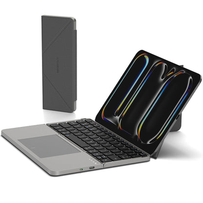 MICROPACK 3-Device Foldable Keyboard K-F01-GY QWERTY Touchpad 500mAh Bluetooth