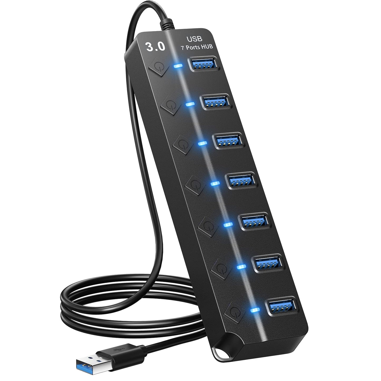 ONFINIO 7-Port USB Hub 3.0 Splitter Compatible with Windows and Mac