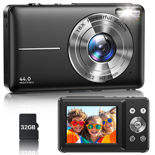 VAHOIALD Compact Digital Camera DC403 44 MP 1080p CMOS Point and Shoot Camera