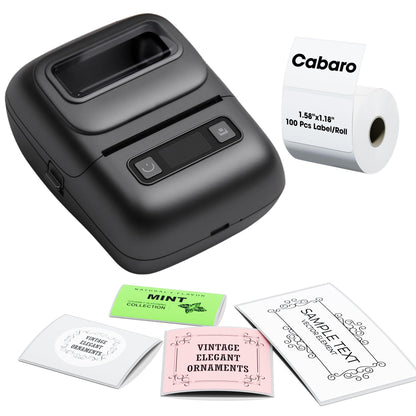 cabaro 1.5 Inch BQJ001 203 dpi Portable Label Maker